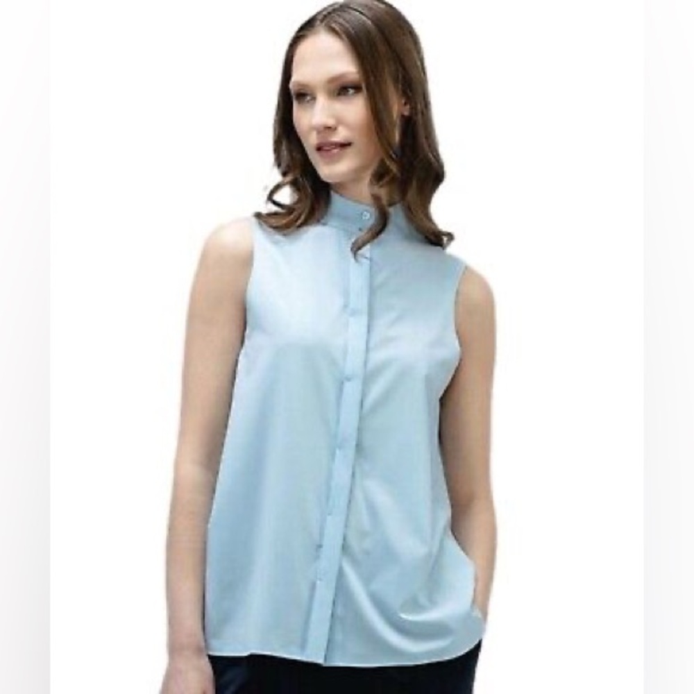 NWT Ministry of Supply Juno Mock Neck Tank Light Blue sz L